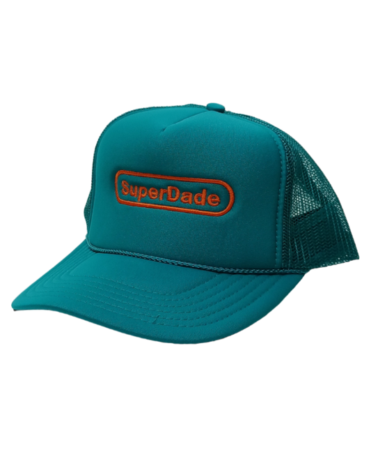 SuperDade® DOLPHN Trucker Hat (Jade/Orange)