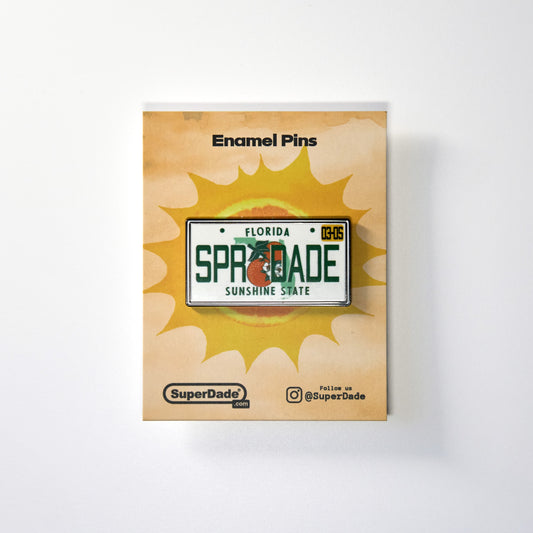 SuperDade® License Enamel Pin (White)