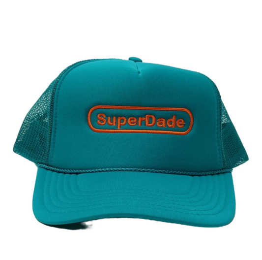 SuperDade® DOLPHN Trucker Hat (Jade/Orange)